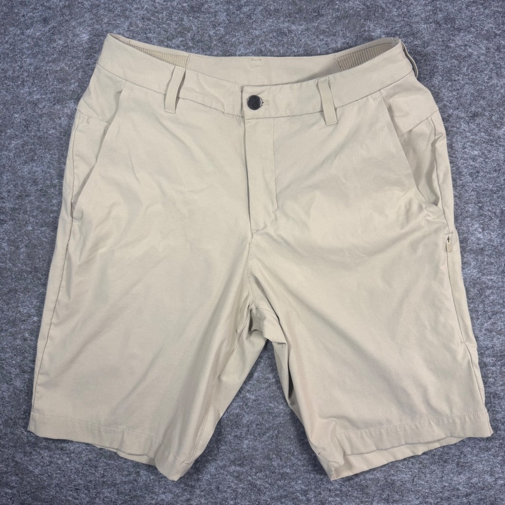 Lululemon Commission Golf Short 10" Mens 30 Classic Fit Khaki Stretch Athleisure